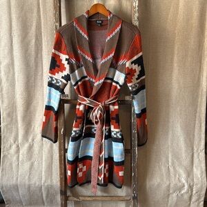 A.N.A. Western Navjo Aztec Sweater above the knees cardigan New